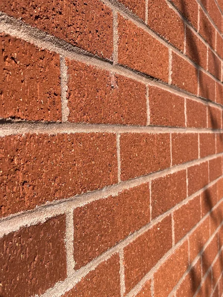 Closeup Shot New Red Brick Wall Sunshine — Stock Photo, Image