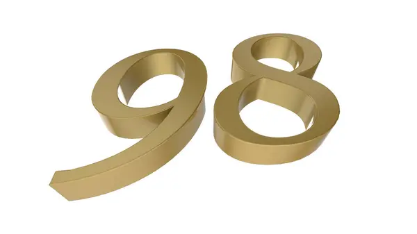 Gold Number Digit Metal Render Illustration — Stock Photo, Image