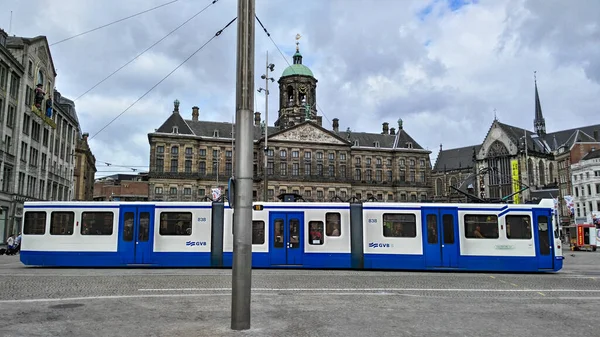 Amsterdam Tramwaj Kolejowy Squa — Zdjęcie stockowe