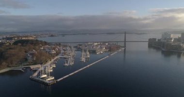 Stavanger ve Frederikshavn şehirleri, Danimarka ve Norveç arasındaki sınırın insansız hava aracı görüntüleri.