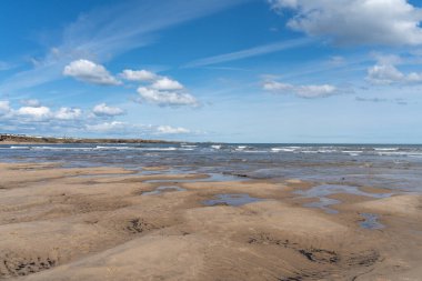 Kambois Beach, Blyth, Northumberland, İngiltere 'de deniz manzarası