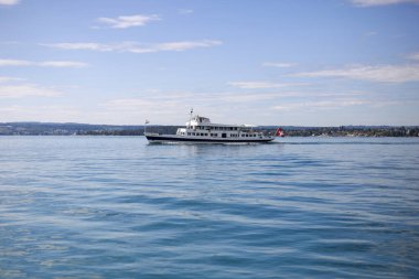 Almanya, Bodensee 'deki Constance Gölü' ndeki tekneler.