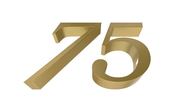 Gold Number Digit Metal Render Illustration — Stock Photo, Image