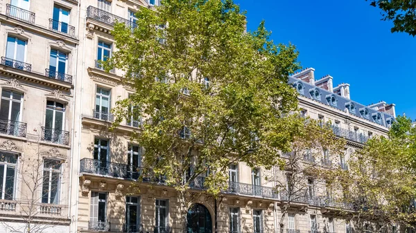 Paris Typical Building Boulevard Haussmann Luxury District — Stock Photo, Image