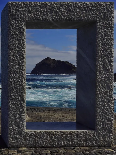 Una Hermosa Vista Mar Con Una Isla Desde Gran Agujero — Foto de Stock