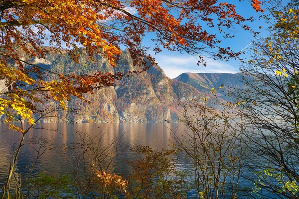 Beautiful Autumn Lake Traunsee Salzkammergut Area Upper Austria — Stock Photo, Image