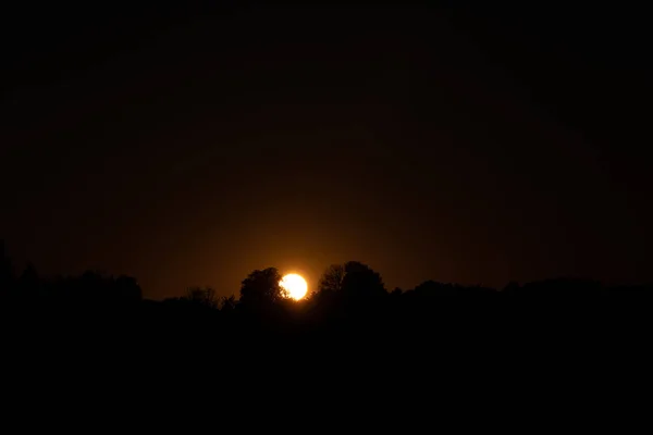 Une Belle Vue Une Pleine Lune Nuit — Photo