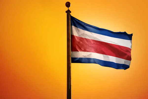 Eine Digitale Illustration Der Flagge Costa Ricas Die Vor Einem — Stockfoto