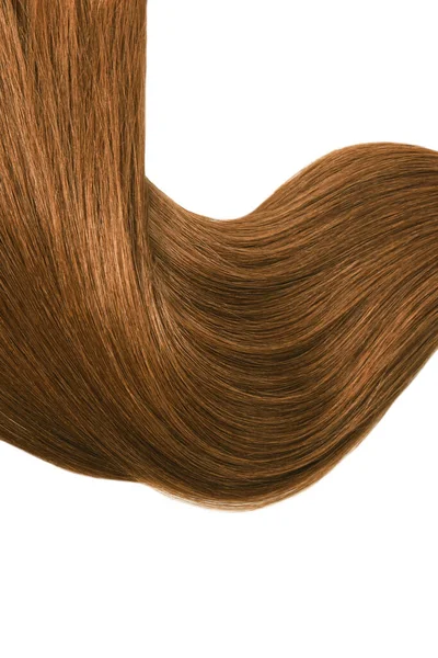Вертикальний Знімок Коричневого Волосся Ізольовано Білому Тлі — стокове фото