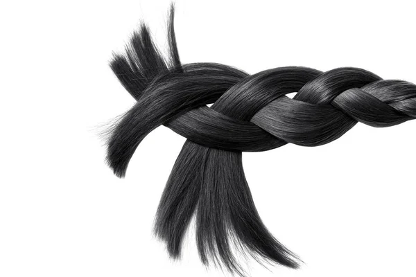 Braided Black Hair Isolated White Background — Stock Photo, Image