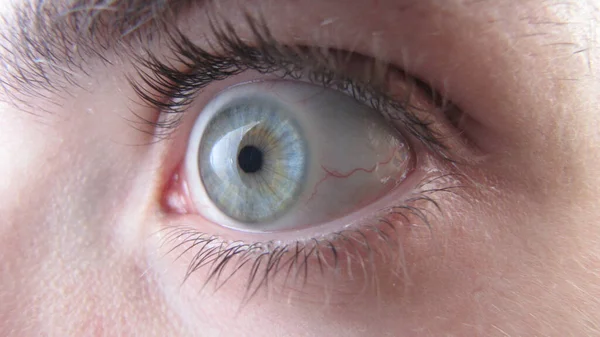 人間のライトブルーの目のクローズアップ — ストック写真
