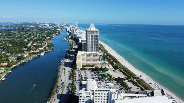 Flygfoto Över Kuststaden Miami Florida Usa — Stockfoto