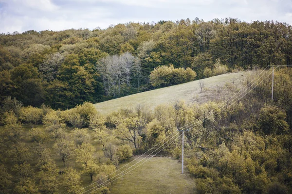 Paysage Collines Couvertes Verdure Sous Lumière Soleil Ciel Nuageux Campagne — Photo