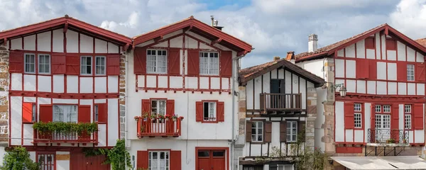 Typische Huizen Het Dorp Ainhoa Baskenland — Stockfoto