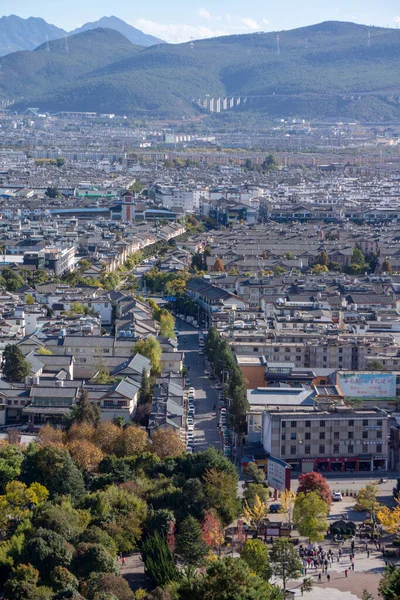 Una Vista Aerea Del Centro Storico Lijiang — Foto Stock