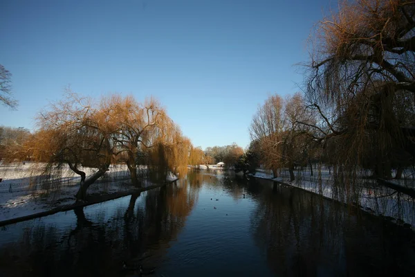 Pequeño Río Que Fluye Través Wardown Park Luton Bedfordshire Inglaterra — Foto de Stock