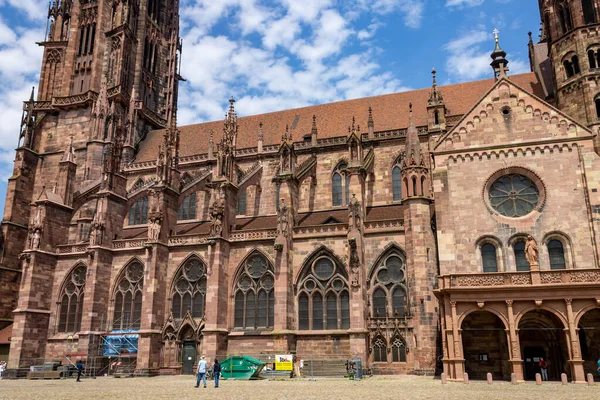Fachada Catedral Friburgo Alemania Europa — Foto de Stock