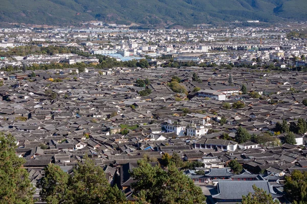 Une Vue Aérienne Vieille Ville Lijiang — Photo