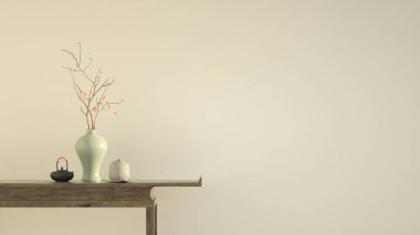 Masadaki dekoratif vazo.