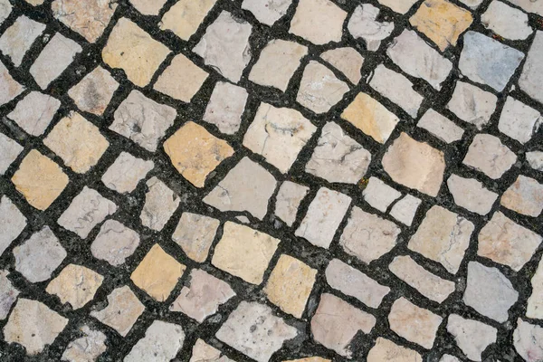有名なポルトガルの舗装 美しい白い石畳の上からの眺め — ストック写真