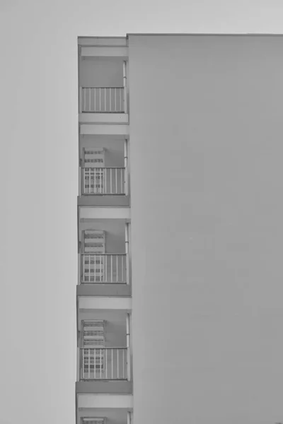 Vertical Shot Side Building Greyscale — Stock Photo, Image