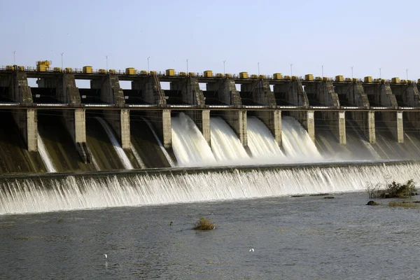 a Massive Waghur Dam infrastructure Jalgaon Maharashtra India, 4 Gates of the Dam were open