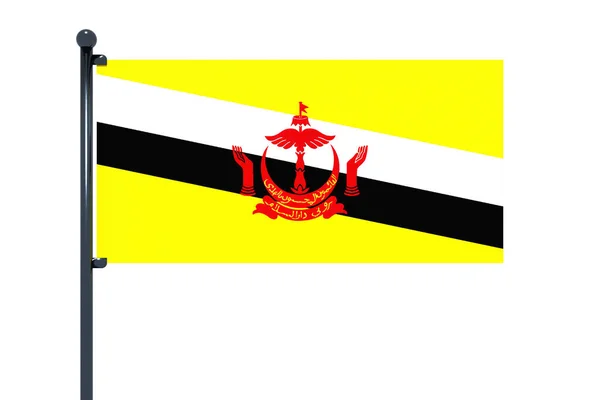 Illustration Flag Brunei Darussalam Isolated White Background — Stock Photo, Image