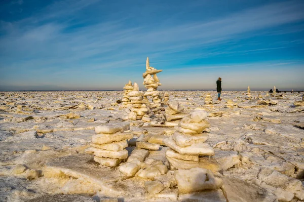 Stack Ice Floes Wadden Sea Cold Northern Hemisphere Visitor — Stock Photo, Image