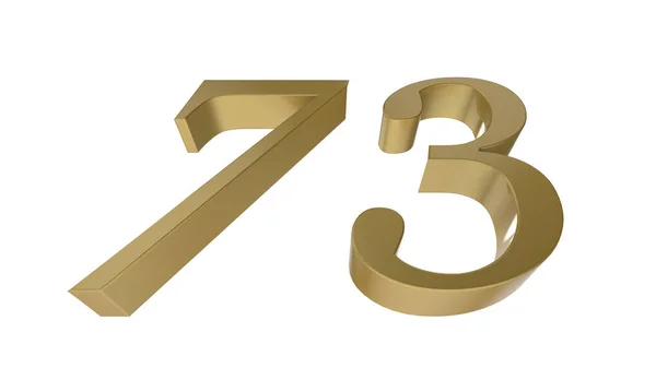 Número Ouro Dígito Metal Renderização Ilustração — Fotografia de Stock