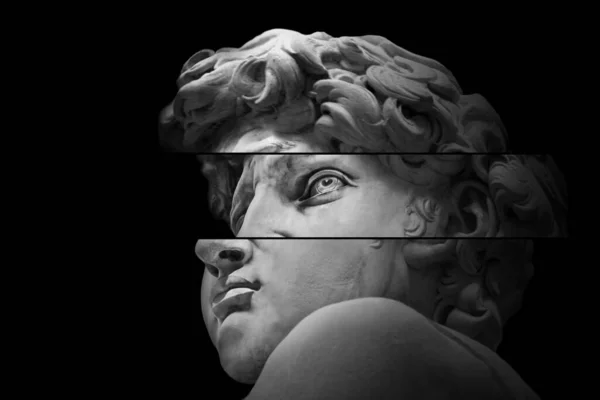 A cool abstract edit of the Statue of David with the eye part sliced to the right
