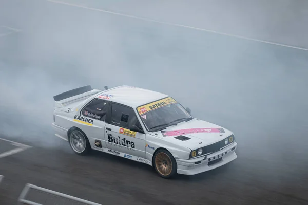 Bílá E30 Soutěž Připravena Pro Driftování — Stock fotografie