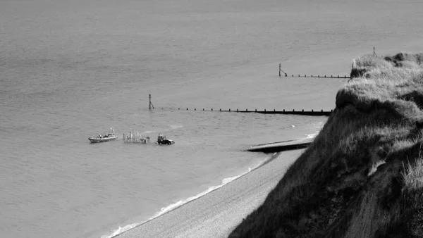 Una Foto Scala Grigi Della Città Balneare Sheringham — Foto Stock