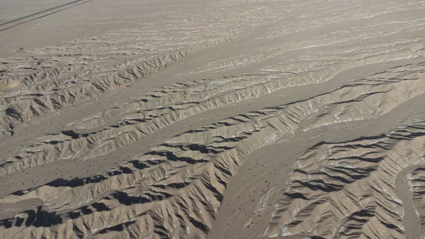 Воздушный Вид Песчаных Дюн Волновым Рисунком — стоковое фото
