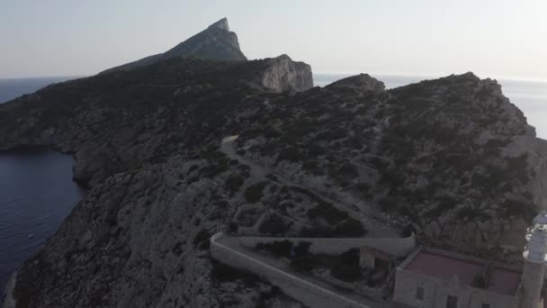 Sant Elm Luftaufnahmen Insel Und Leuchtturm — Video Stock