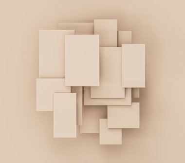 Kareler ve dikdörtgenlerle soyut ve boş bir arkaplan oluşturuldu