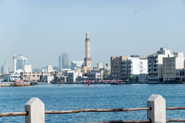 Dubai Creek Les Quartiers Bur Dubai Deira Aux Emirats Arabes — Photo