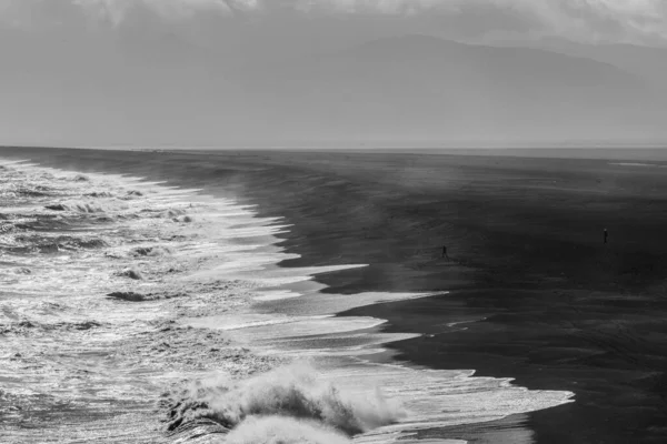 Het Zwarte Strand Van Hvalnes Ijsland Zonder Mensen — Stockfoto