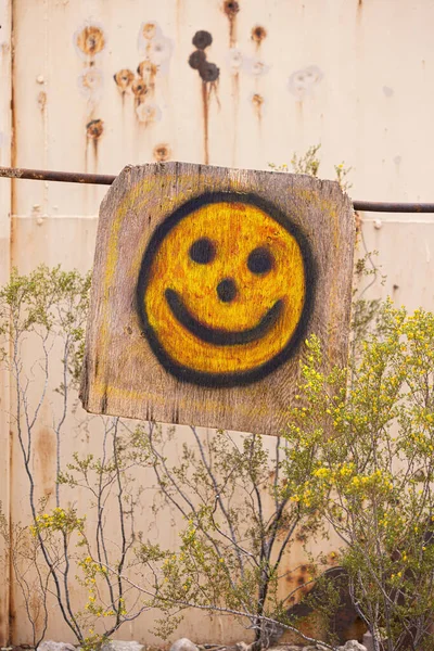 Vertical Shot Art Street Graffiti Smiley Face — Stock Photo, Image
