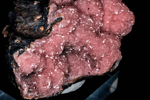 Closeup Shot Rhodochrosite Black Background — Stock Photo, Image