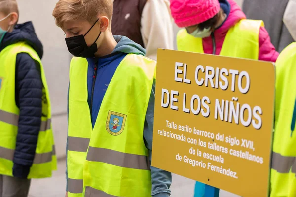 Procession Christ Children First Time Madrid Thanks Priest Father Angel — Stock Photo, Image