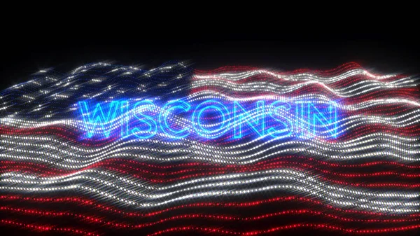 Een Weergave Van Amerikaanse Staat Massachusetts Neon Letters Met Een — Stockfoto