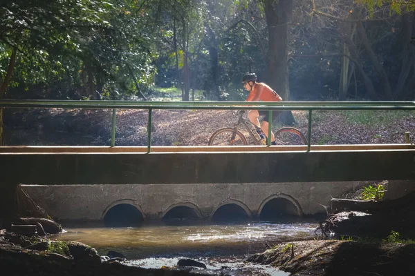 Ein Mountainbike Parcours Durch Einen Stadtpark — Stockfoto