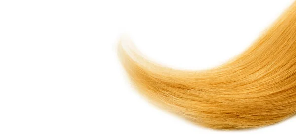 Sznurek Pięknych Miękkich Zdrowych Blond Włosów Odizolowanych Białym Tle Przestrzenią — Zdjęcie stockowe