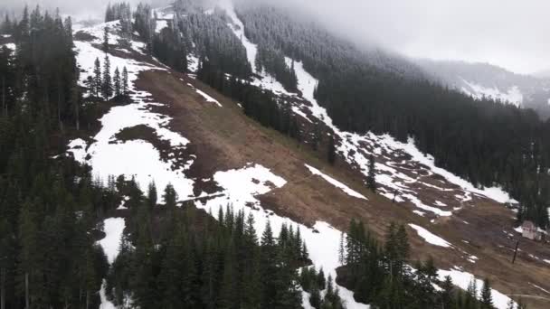 Eine Luftaufnahme Der Verschneiten Stevens Pass Mountains Den Usa — Stockvideo