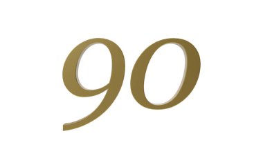 altın numara 90 basamaklı metal 3D resimleme