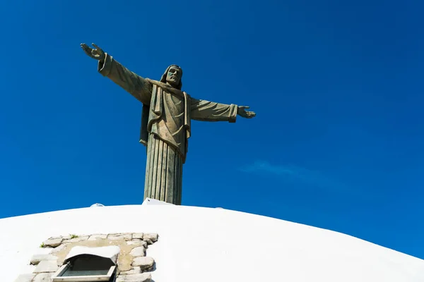 Крупный План Статуи Иисуса Вершине Горы Изабель Торрес Пуэрто Плата — стоковое фото