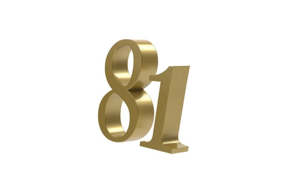 Oro Número Dígitos Metal Representación Ilustración — Foto de Stock