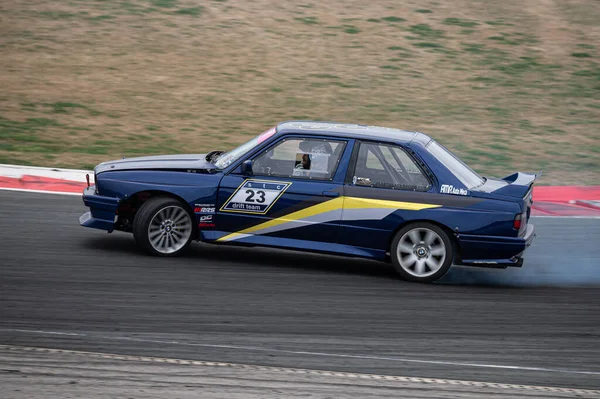 Blauer Bmw E30 Für Drift Gerüstet — Stockfoto