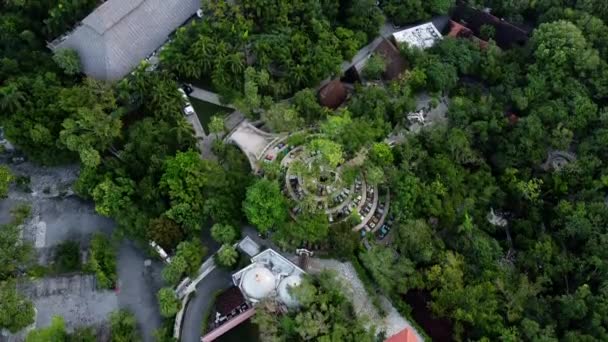 Aerial Footage Mexican Cemetery Xcaret — Stock Video