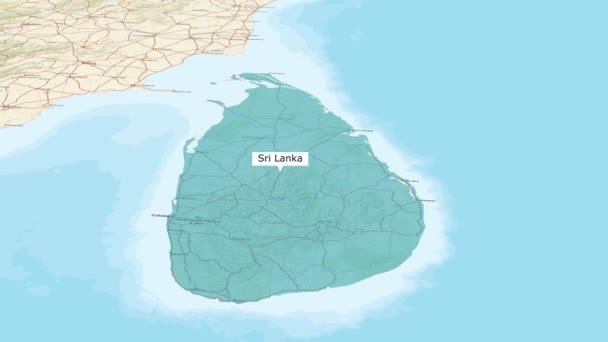 Sri Lanka Kartan — Stockvideo